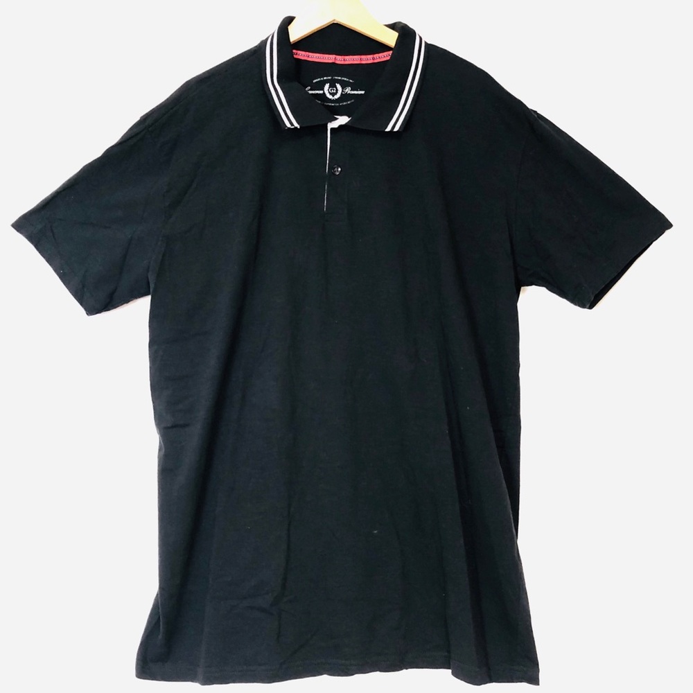 🛑HEI Black Cotton Polo Shirt XL EUC